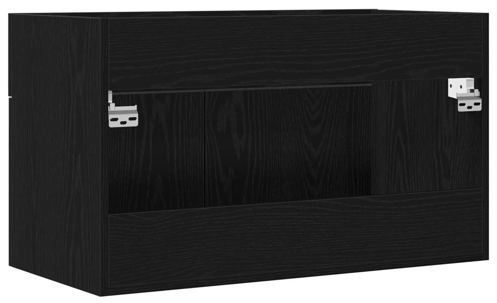 Gabinete de Pia de Banheiro vidaXL Carvalhos Pretos 90x38,5x46 cm Made
