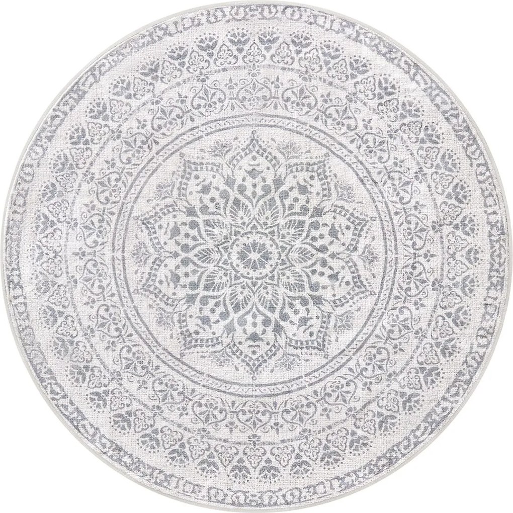 Tapete redondo 120 cm d estilo boho Cinzento