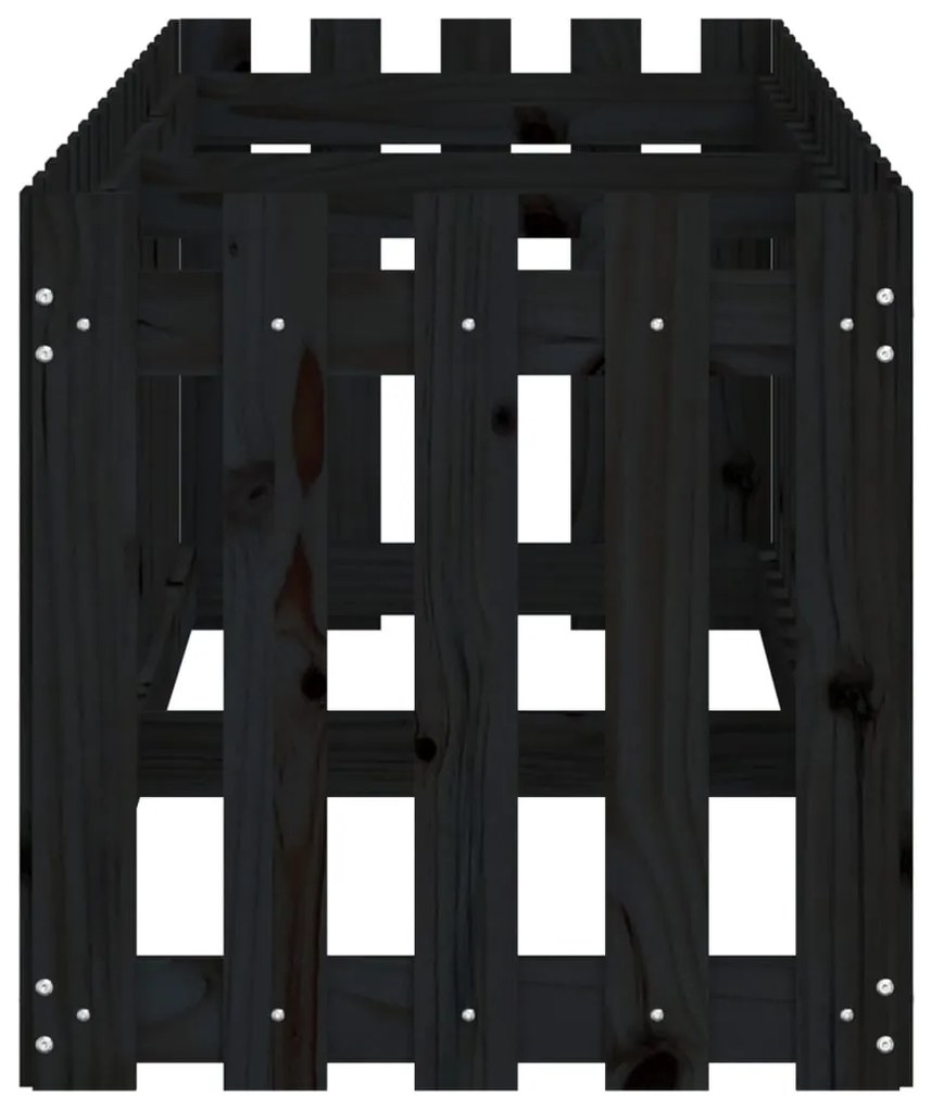 Canteiro elevado c/ design cerca 200x50x50cm pinho maciço preto