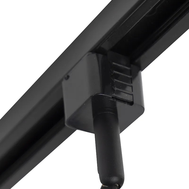 Sistema de calhas moderno monofásico com 3 focos pretos - Jeany Moderno
