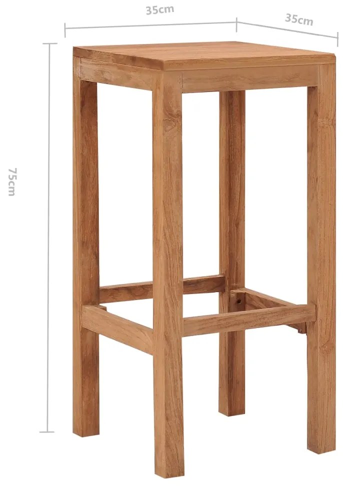 Bancos de bar 2 pcs madeira de teca maciça