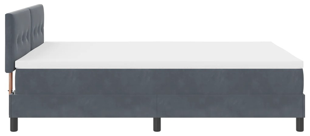 Cama Box com Colchão vidaXL Cinza Escuro 140x190 cm Veludo
