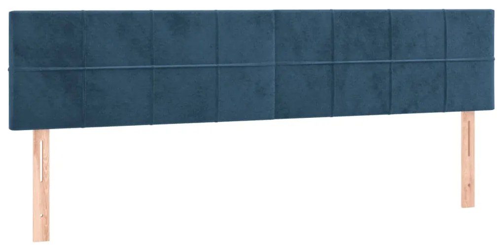 Cama boxspring com colchão 120x190 cm veludo azul-escuro