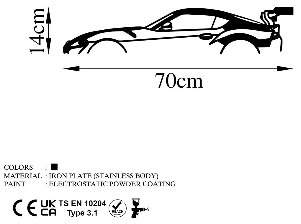 Acessório Decorativo de Parede Model-603 – Preto – 70 x 14 cm