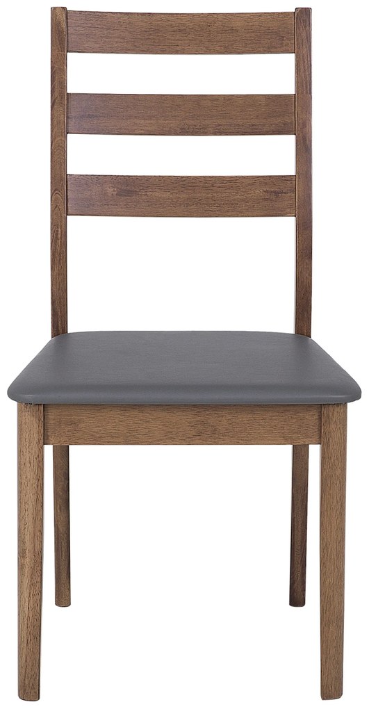 Conjunto de 2 cadeiras de jantar em madeira castanha escura e cinzento MODESTO Beliani