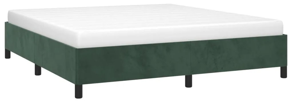 Estrutura de cama 180x200 cm veludo verde-escuro