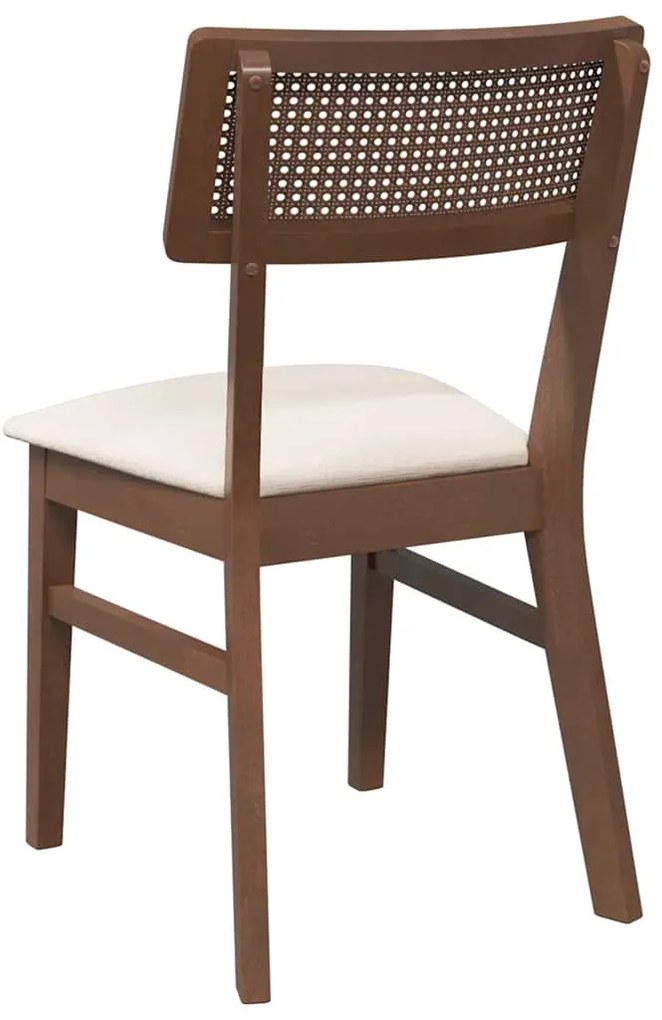 Cadeiras de jantar com almofadões 2 pcs madeira maciça castanho