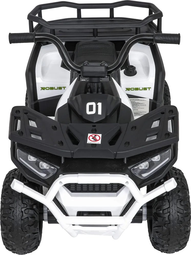 Moto 4 eletrica 12V 4x4 para crianças ATV Robust 01, Rodas de espuma EVA Branca