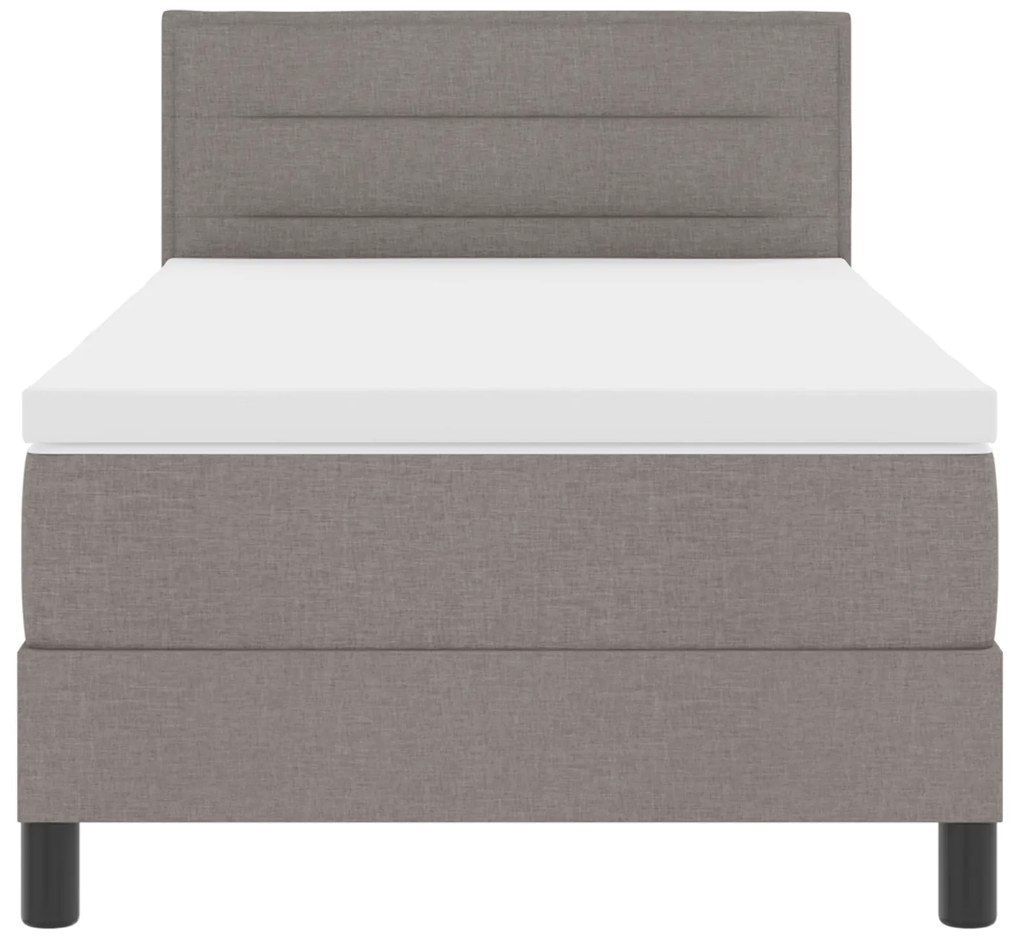 Camas Box Spring com Colchão Taupe 80x200 cm em Tecido