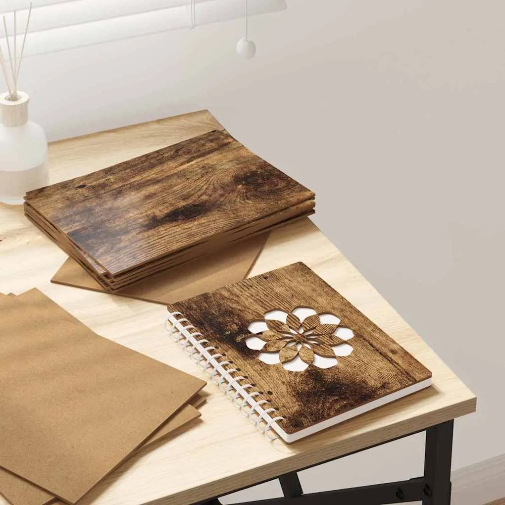 vidaXL Painéis de Decoração 50 pcs Carvalho Defumado 21 x 30 x 0,27 cm