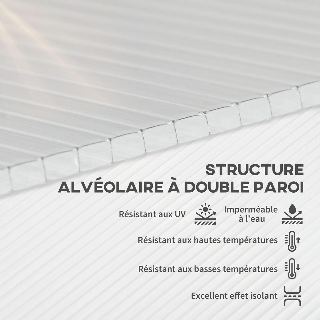 Conjuntos 14 painéis de policarbonato dimensões de cada painel 121 C x 61 L alveolar de 4 mm (ESTRUTURAS NÃO INCLUIDAS), resistentes aos raios UV, per