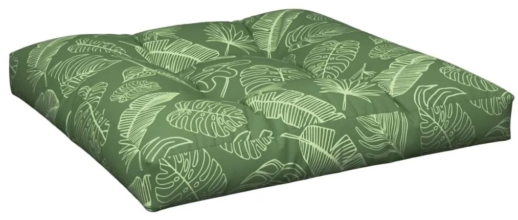 Almofadão para sofá de paletes 80x80x12 cm tecido padrão folhas