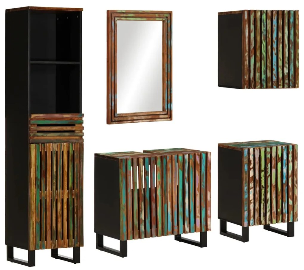 vidaXL 5 pcs conjunto de móveis p/ casa de banho acácia maciça