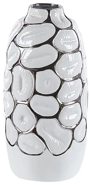 Vaso de cerâmica grés branca 34 cm CENABUM Beliani