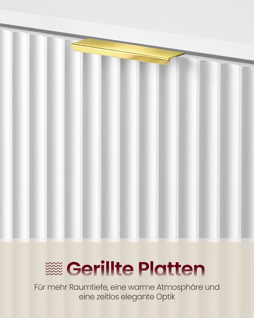 Sapateira 24 x 80 x 123 cm Armário para sapatos Coleção MAXE com 3 portas em branco