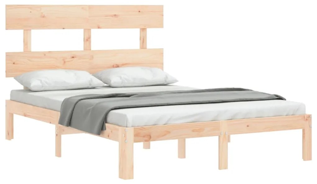 Cama sem colchão 140x200 cm madeira de pinho maciça