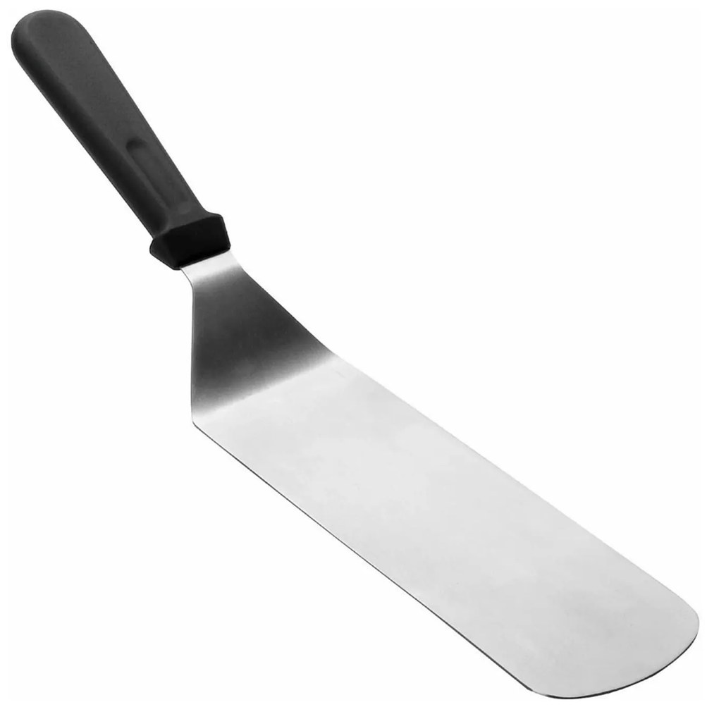 Espátula Inox Lisa Cabo Preto 7.5X21.5cm