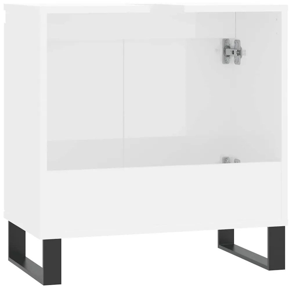 Armário casa banho 58x33x60 cm deriv. madeira branco brilhante