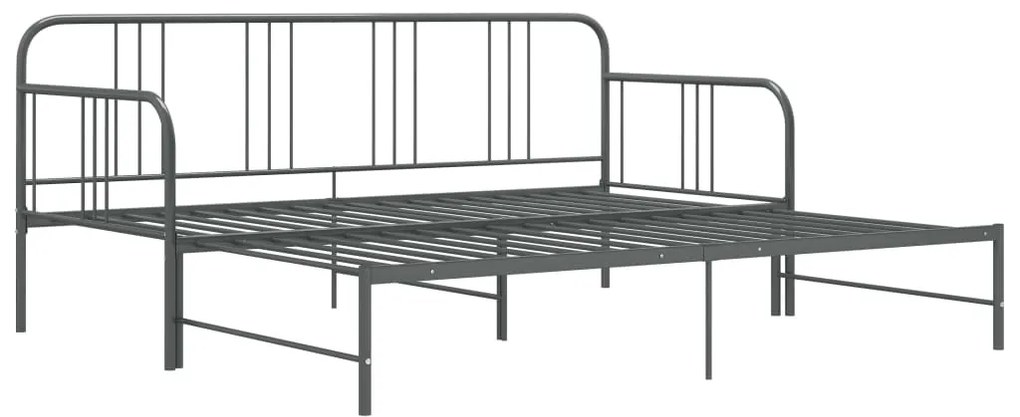 Estrutura sofá-cama de puxar 90x200 cm metal cinzento
