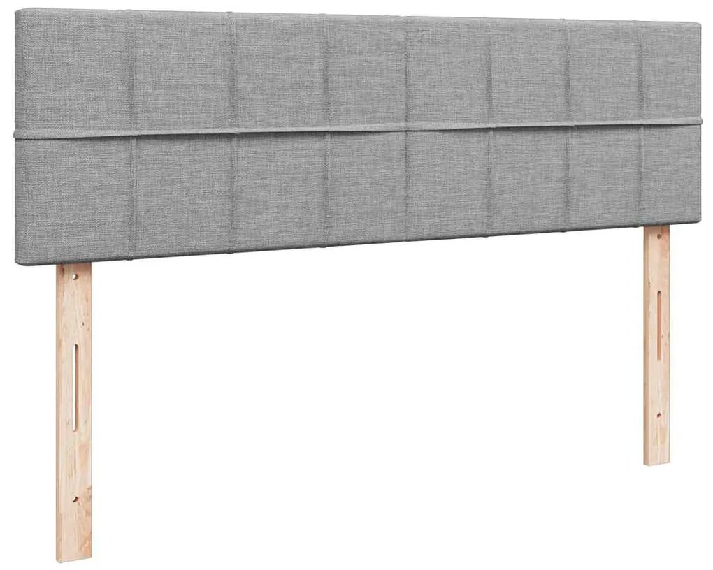 Cama otomana com colchão 140x190 cm tecido cinzento claro
