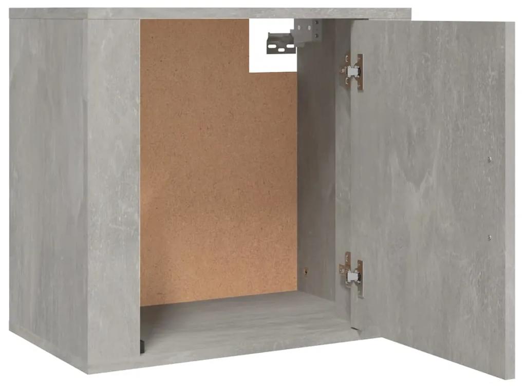 Mesas de cabeceira de parede 2 pcs 50x30x47 cm cinzento cimento