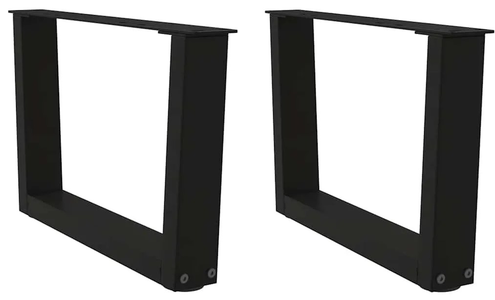 Pés para mesa de centro em V, 2 peças, preto, 60x(30-31,3) cm, aço