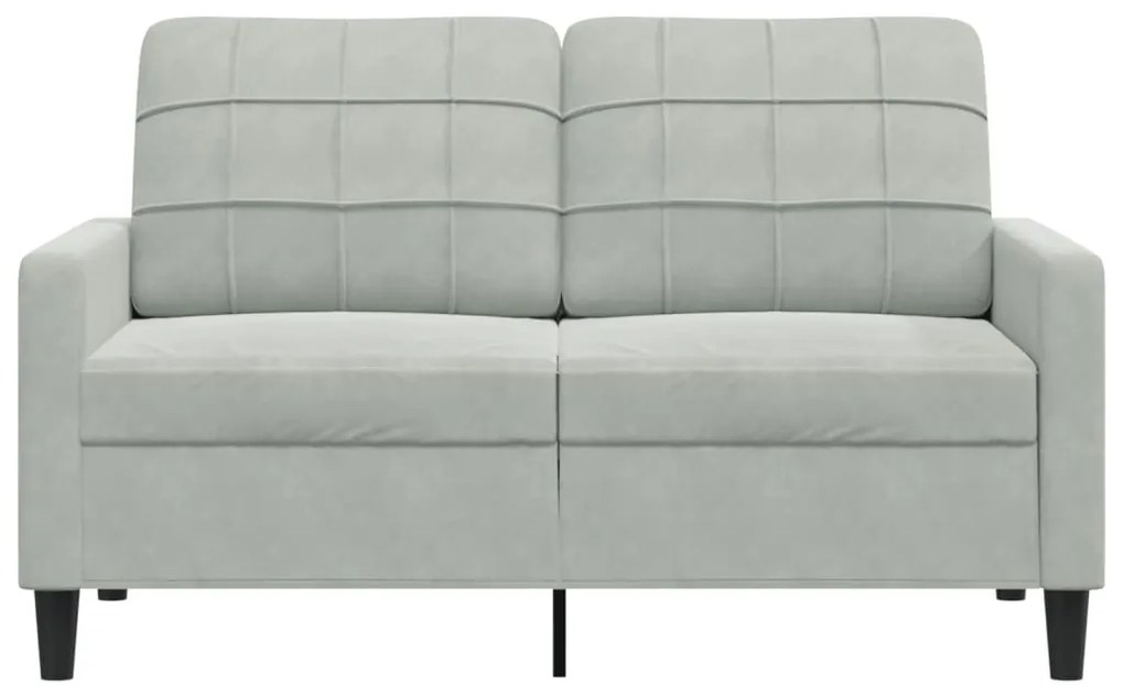Sofá de 2 lugares 120 cm veludo cinzento-claro