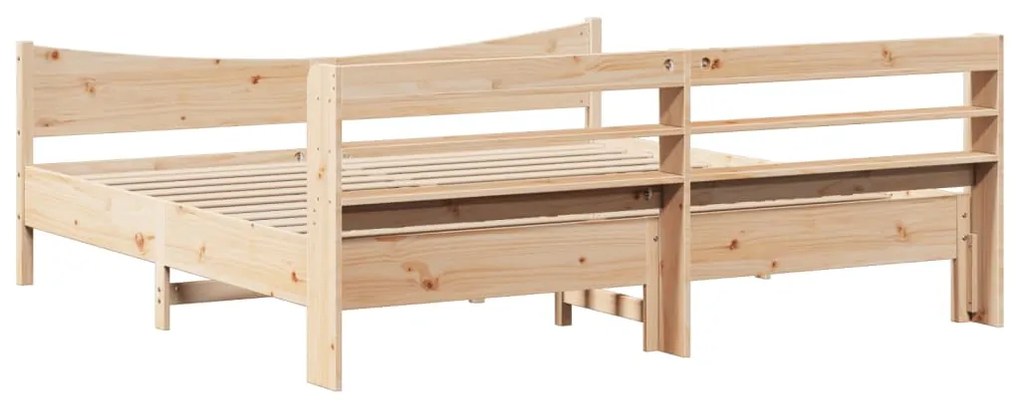 Estrutura de cama com cabeceira 200x200 cm pinho maciço