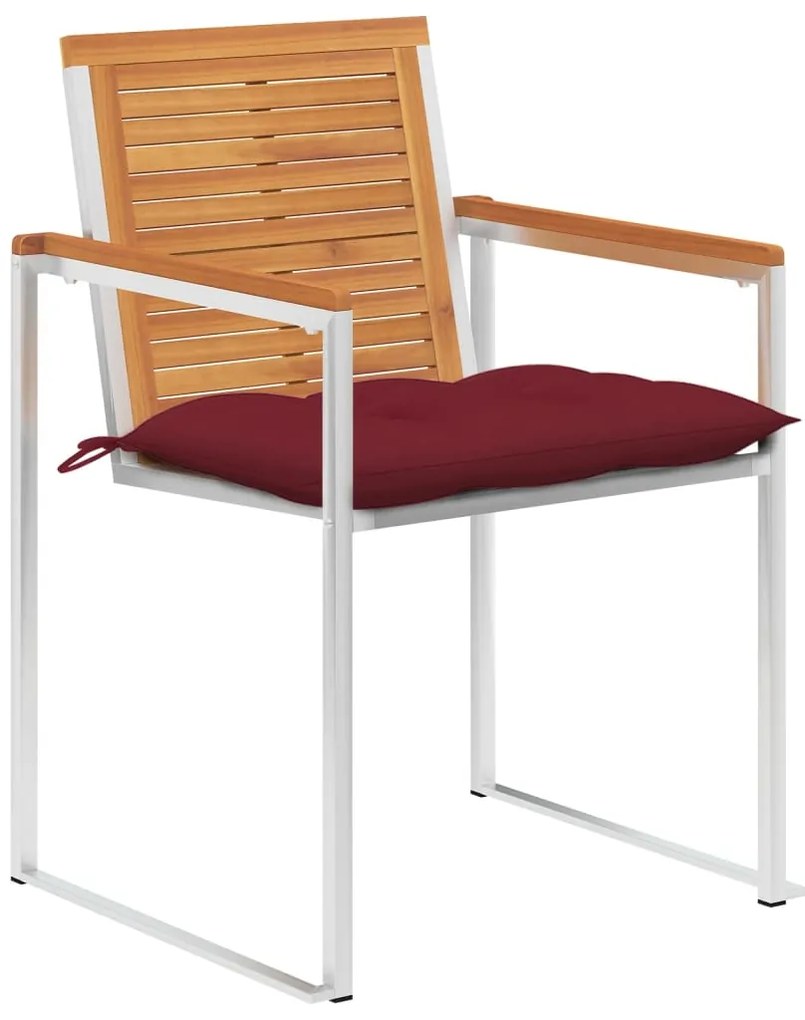 Cadeiras de jardim 6 pcs c/ almofadões madeira de acácia maciça