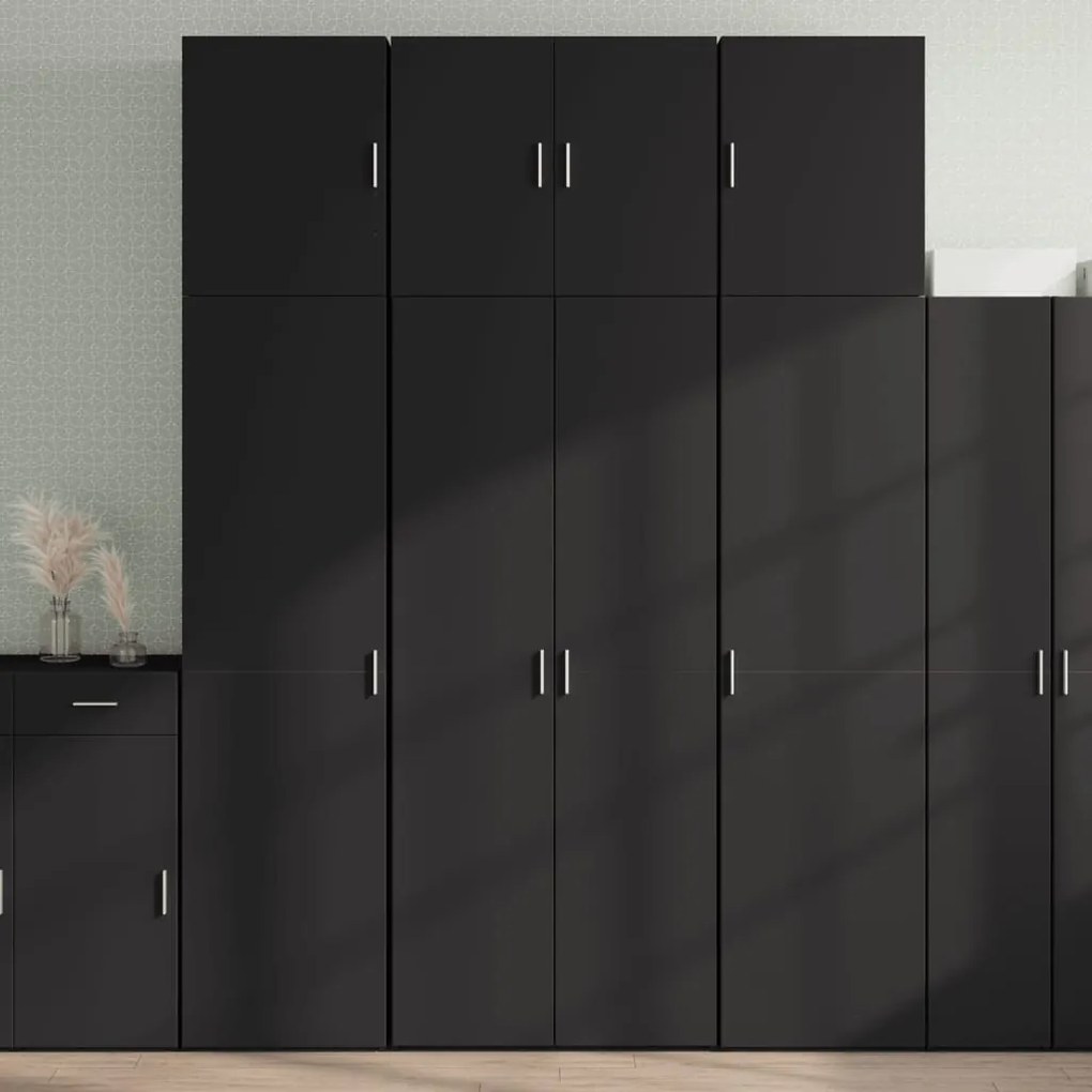 Armário alto 80x42,5x249 cm derivados de madeira preto