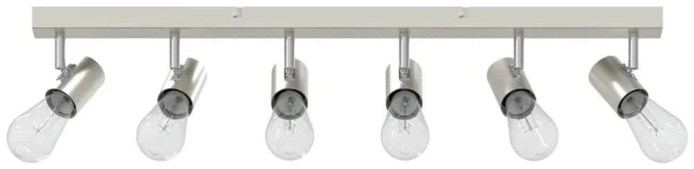 Spotlight de Teto 6 Caminhos Ajustável Níquel Escovado E27
