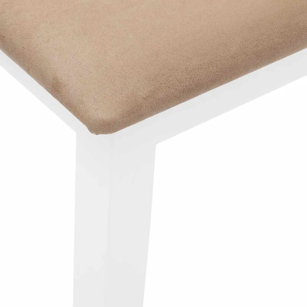 Banco 110 cm madeira seringueira maciça branco