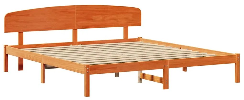 Estrutura de Cama com Cabeceira Castanho Encerado 180x200 cm Madeira M