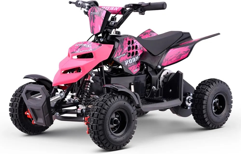 Mini Moto 4 elétrica para crianças Roan Raptor R4 500W Rosa