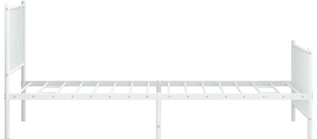 Estrutura de cama com cabeceira e pés 100x200 cm metal branco
