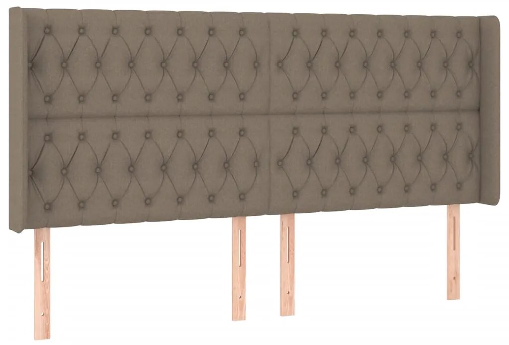 Cama box spring colchão/LED 180x200cm tecido cinza-acastanhado