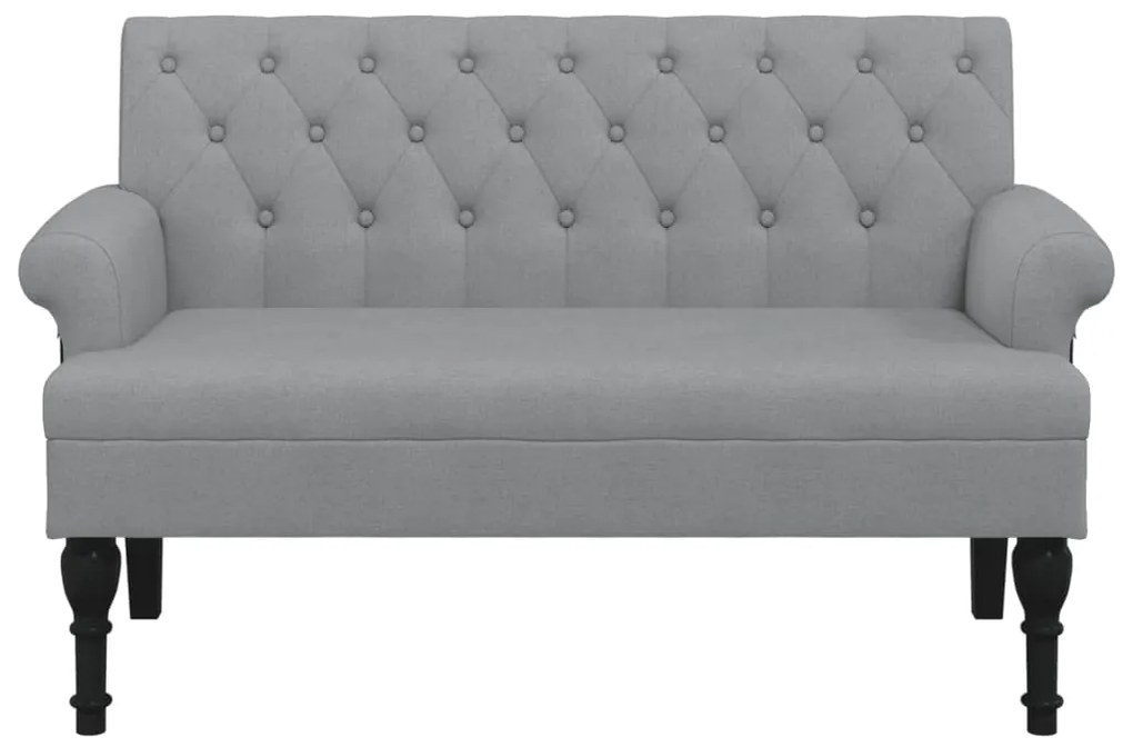 Banco com encosto 120x62x75,5 cm tecido cinza-claro