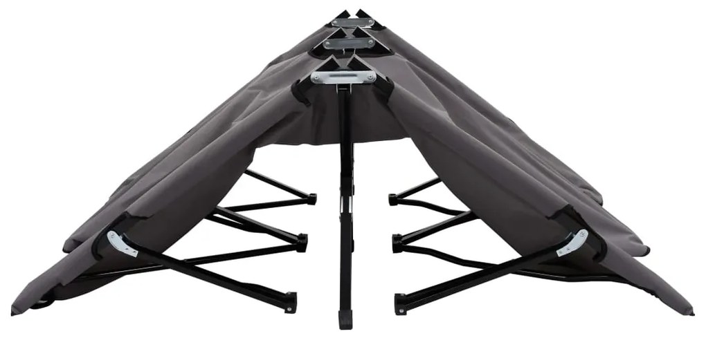 Espreguiçadeira/cama dobrável para 2 pessoas aço cinzento