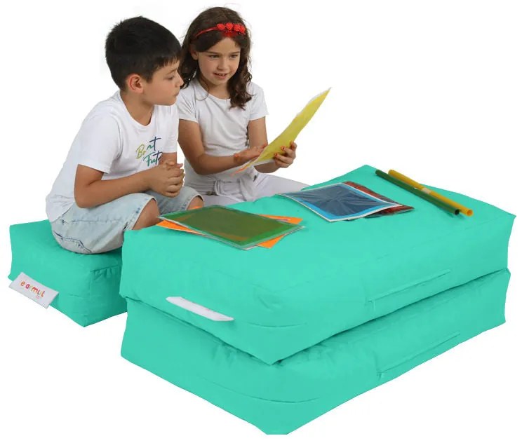 Pufe de Jardim Kids Double Seat – Turquesa – 100x40x50 cm | Tribo Home