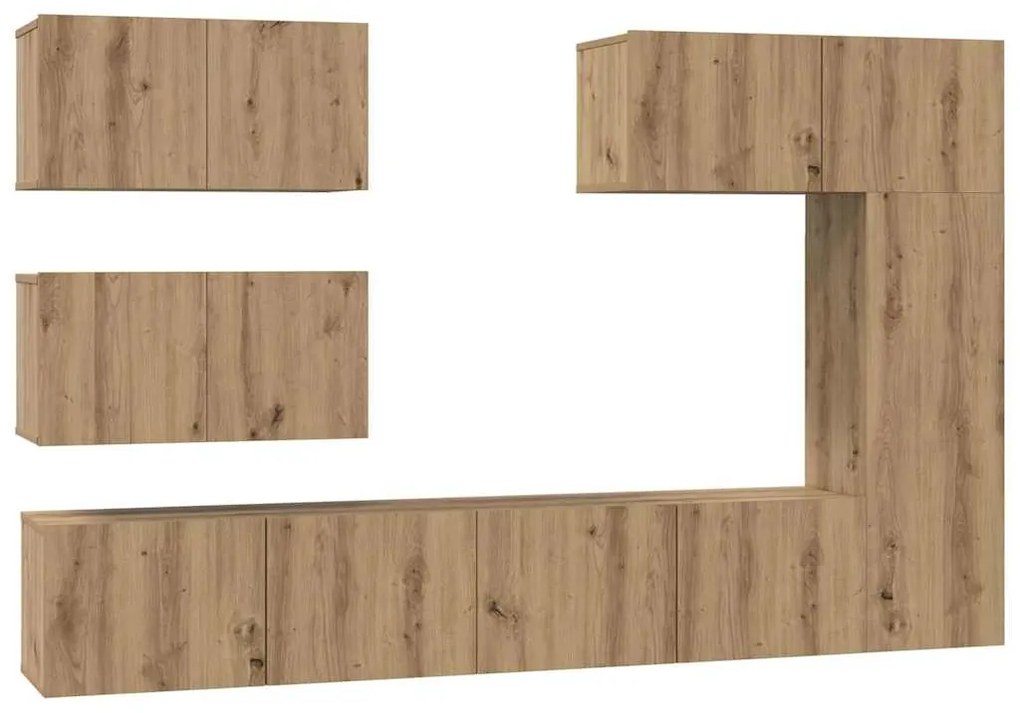 Conjunto de móvel de TV com prateleira Outros 6 pcs carvalho artisiano