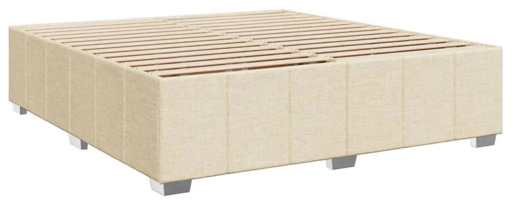 Cama com molas/colchão 200x200 cm tecido cor creme