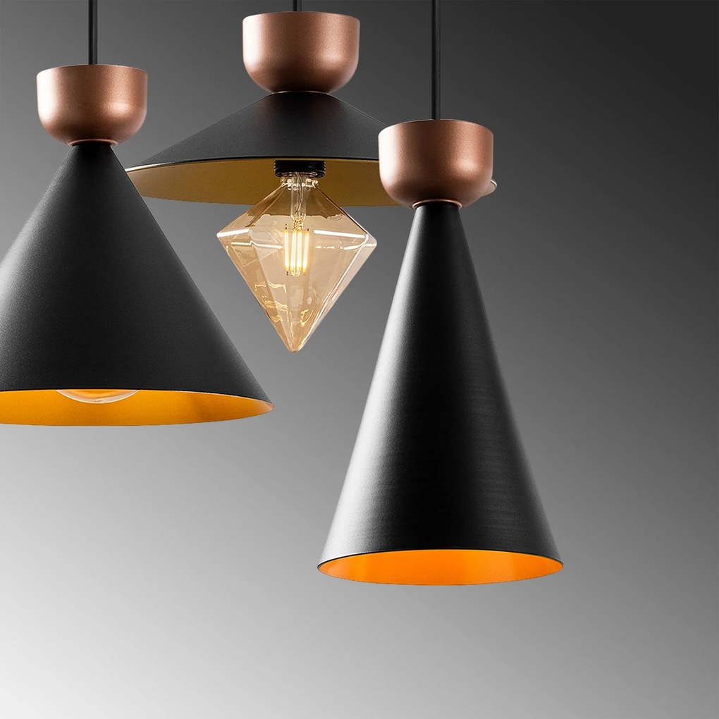 Candeeiro Suspenso Dodo – Preto – 67 x 67 cm