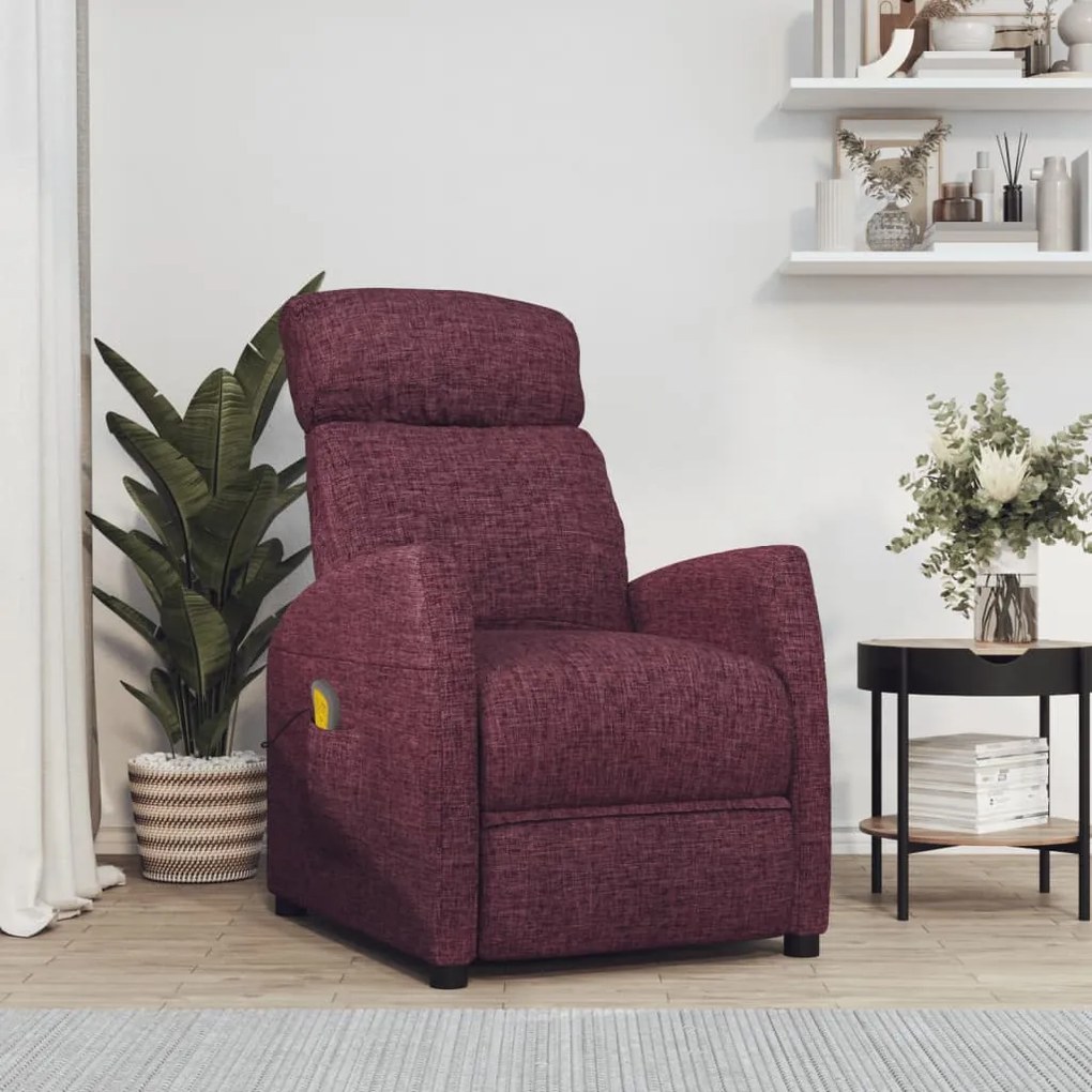 289713 vidaXL Poltrona de massagens tecido roxo
