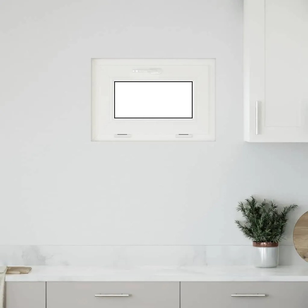 vidaXL Janela de porão RISOR 60x40 cm basculante 3 vidros branco
