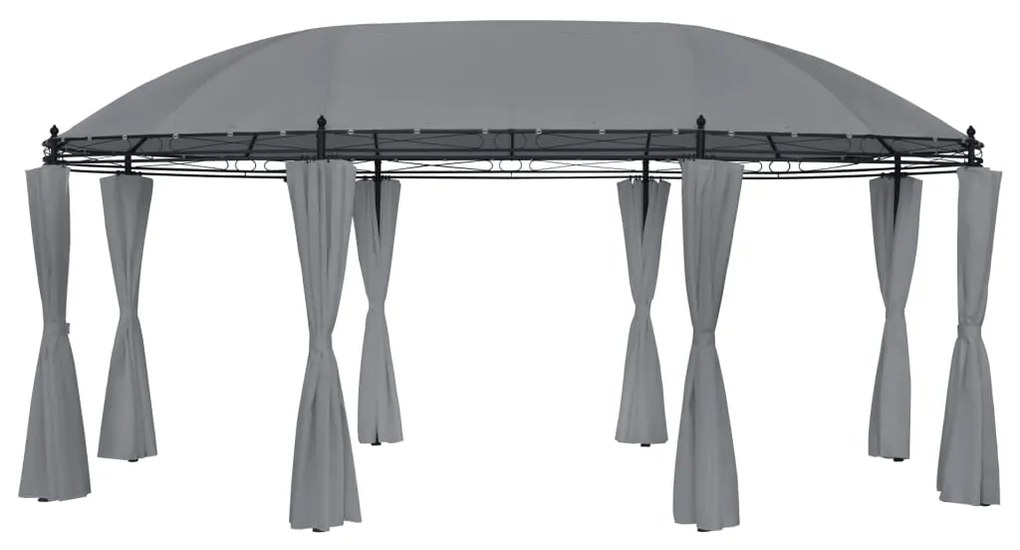 vidaXL Gazebo com cortinas 520x349x255 cm antracite