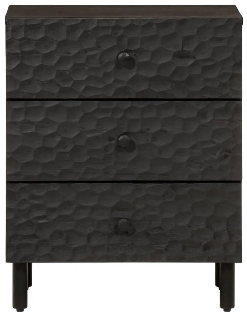 Mesa de cabeceira 50x33x60 cm madeira de mangueira maciça preto