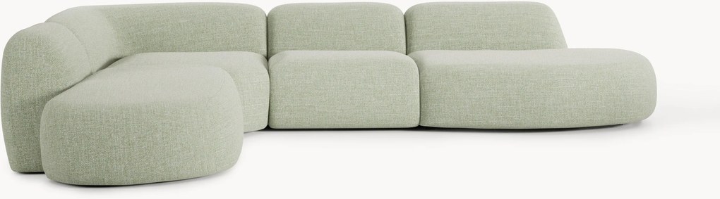 Sofá de canto modular XL em bouclé Wolke