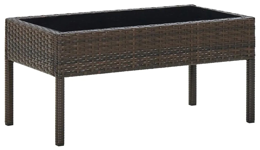 45903 vidaXL Mesa de jardim 75x40x37 vime PE castanho