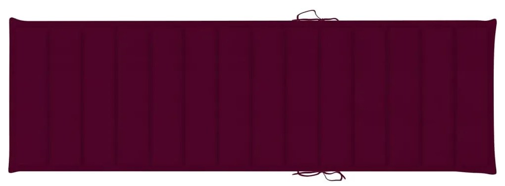 Espreguiçadeira com almofadão vermelho tinto pinho impregnado