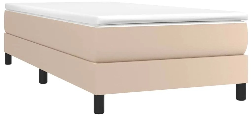 Estrutura de cama 90x200 cm couro artificial cappuccino
